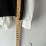 Siani Milano Sweater Medium V Neck Layered Pullover Ruffle Trim Preppy Academia Black Photo 6