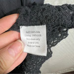 Johnny Was ‎ 4 Love And Liberty Black Silk Beaded Crochet Dress Photo 4