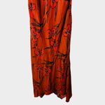 Anthropologie  Floral Slip Dress Small Rust Orange Midi Ruffle Strappy Boho 90s Photo 6