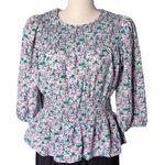 Anthropologie  Pleione smocked 3/4 sleeve blouse Photo 0
