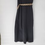 Vintage Clues Collection Womens Dress 10 Black Leopard Belt Button Up 90s Photo 2