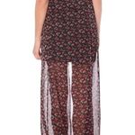 Volcom black red sheer floral rose cape top party dress vacation pool cover up Photo 5