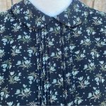 Uniqlo Baby Doll 3/4 Sleeve Dress Black Ditsy Floral Peter Pan Collar Size M Photo 7
