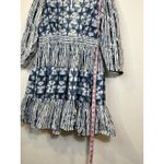 Anthropologie  Not So Serious Behati Mini Dress Size M Blue Cotton Ruffled Hem Photo 5