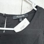 Madewell Blouse Women Size XXS Black Floral Eyelet Detail Short Sleeve Yoke Top Photo 1