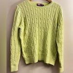 Vineyard Vines  yellow cable knit crewneck sweater long sleeve Pima Cotton blend Photo 0