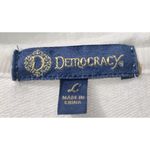 Democracy Blouse Sheer Sleeve Gold Studded V Neck Top Size L Photo 2