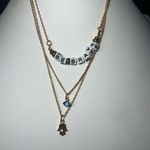 Set “Be Brave” Letter Tile and Evil Eye Hamsa 🪬 Good Luck Charm Necklaces Photo 0