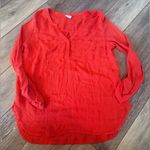 Merona Red Orange Long Sleeve Pocket Top Photo 0