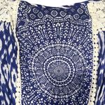 Japna Japan Blue Mandala Sleeveless Maxi Dress M Hand Made India Photo 8