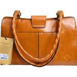 Patricia Nash Cut Out Collection Rosina Artisan Sun Yellow Leather Handbag NEW Photo 3