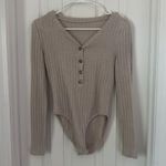 Long sleeve Sweater Bodysuit Tan Size M Photo 0