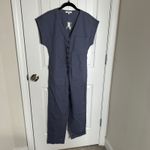 Madewell blue cap sleeves straight utility coveralls jumpsuit workwear XS fall Photo 2