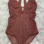 Aerie  lace bodysuit deep pink Photo 0