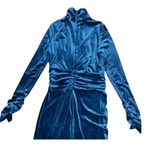 Rachel Parcell NWT  Velvet Ruched Mock Neck Dress Photo 6