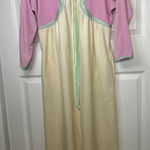 Vintage Bill Tice Robe Full Zip Long Sleeve House Dress Lounge Wear Pink Cream Size M Photo 0