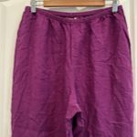 Flax  linen straight leg elastic waist pants Photo 1