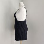 Forever 21 Black White Pinstripe Bodycon Backless Mini Dress Office Siren M Photo 1