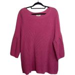 Loft Outlet Magenta Pink Boatneck 3/4 Sleeve Knit Sweater Photo 0