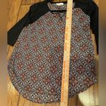 Hippie Rose  Black and Red Patterned Blouse 3/4 sleeves top shirt Medium Photo 3