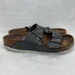 Birkenstock  Arizona Leather Sandals Gray Two Strap Slides EU 38N US 7‎ READ Photo 3