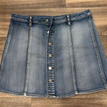 Faded Glory  Blue Pleated Button Mini Skirt Size 16 NWOT Photo 0
