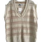 ZARA Cream V-Neck Sweater NWT Photo 0