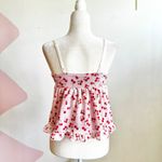 Cherry Print Babydoll ToP Lace Trim Y2K 2000s Coquette Soft Girl XS Red Photo 1