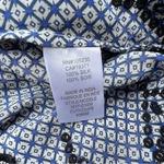 Joie  Silk Tunic Dress Women's Size XS Blue‎ Cream Geometric Long Sleeve V-Neck‌ Photo 3