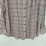 Free People  Break My Stride Buttondown Shirt in Sugar Red Combo Size Medium Photo 2