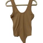 Abercrombie & Fitch Tan Ribbed Scoop Neck Bodysuit Medium Photo 0