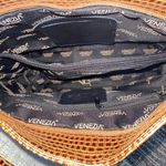 VENEZIA Made in Italy Crocodile Embellished Tote NWT Brown Photo 7