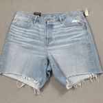 Levi's 501 '90s Jean Shorts 14W Womens Mid Rise Loose Fit Light Distressed Denim Photo 0