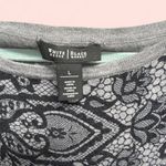 White House | Black Market  Gray Sweater Dress with Lace Design Photo 3