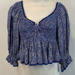 Free People  Brittnee Print Smocked Back Peplum Top Photo 0