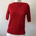 Esprit cecily red metallic scoop neck Caterpillar short sleeve sweater top M Photo 1