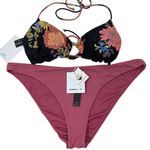 O'Neill  Floral print tie back bikini‎ top + saltwater solids rockley bottoms XL Photo 0