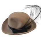 Adolfo Vintage  II Feather Bow‎ 100% Wool Hat Derby Dress Occasion Made In USA Photo 0