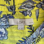 Loft Neon Yellow & Blue Floral Print Ruffle Sleeve Tank Top Photo 8