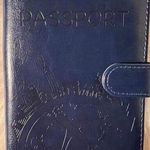 Stylish Navy Passport Holder with Embossed Design Blue Photo 0