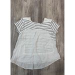 ZARA  W Collection Black White Striped  Top Layered Look Women's Size M Cotton Photo 1
