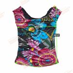 Desigual  Tank Top Ruching Medium Boho Euro Funky Graphic Boho Flowers Sleeveless Photo 1