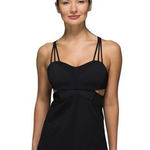 Lululemon  Exquisite Tank II Black Mesh Cut Outs Strappy Luxtreme Sz 4 RARE Photo 0
