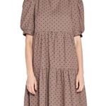 NWT En Saison Poplin Plaid Print Midi Dress Size Small Brown Photo 5