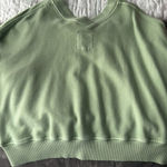 Aerie  Sweater V-Neck Green Photo 3
