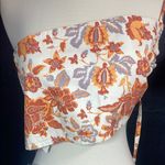 Floral Print Women's Top Orange Size M Photo 1