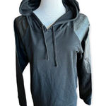 Womens New York & Co Soho Street Black Moto Faux Leather Hoodie Photo 0