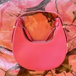 pink faux leather round hand bag purse Photo 3