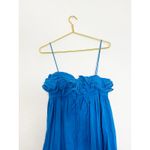 Mango  Cobalt Blue Long Maxi Dress Ruffles Size Small Babydoll Preppy Art Chic Photo 11