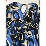 Susan Lawrence Petite Women's Abstract Print V-Neck Babydoll 3/4 Sleeve Top PS Photo 3